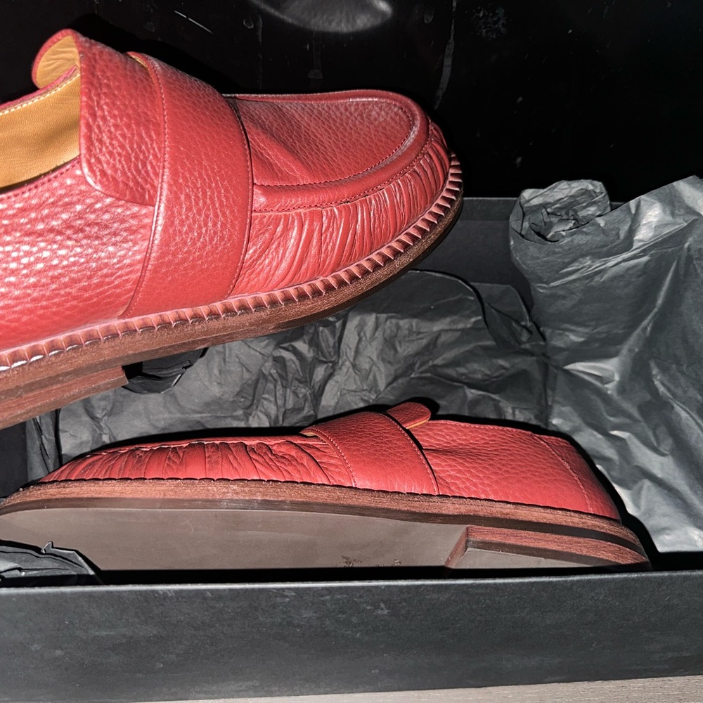 Red Leather Men's Loafers